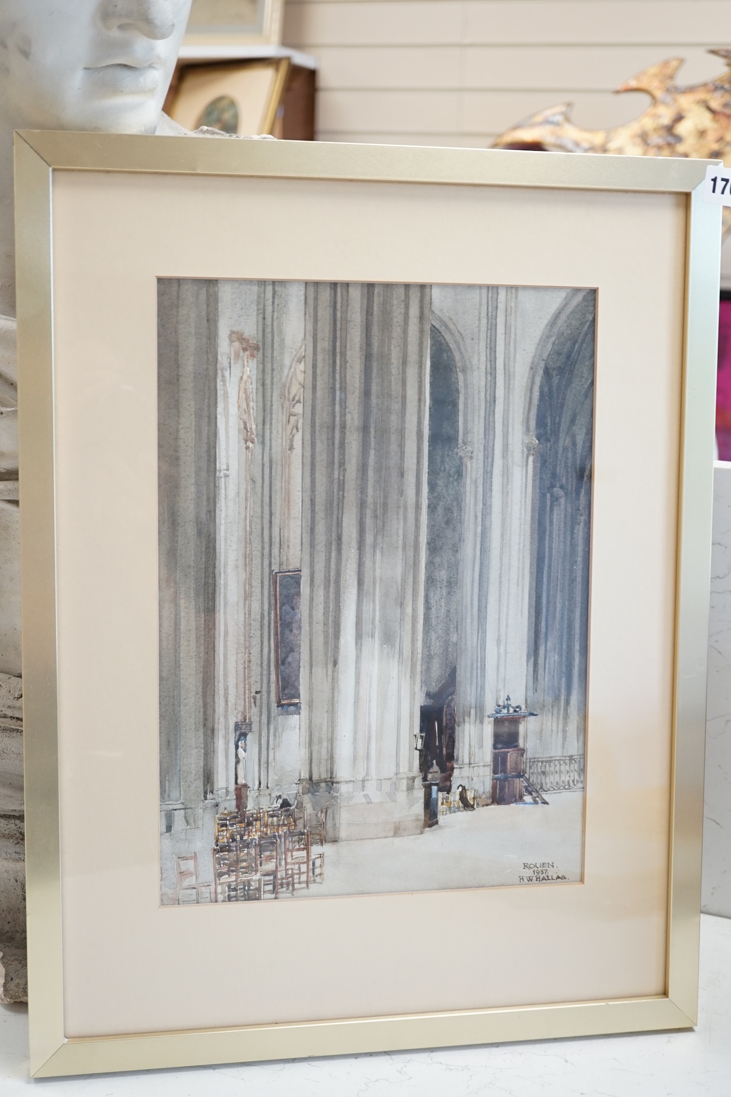 Harold W. Hallas (19th / 20th. C), watercolour, Rouen Cathedral, signed and dated 1937, 36.5 x 26cm. Condition - fair to good